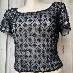 Laurence kazar beaded blouse PL